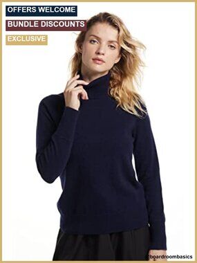 100% Cashmere Turtleneck Long Sleeve Winter Pullover Sweater